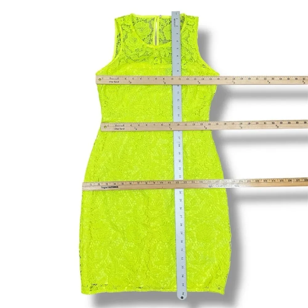 J. Crew Collection Neon‎ Lace Sleeveless Sheath Dress Yellow 4